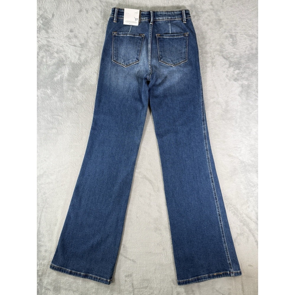 KanCan Women's Dark Blue Wide Leg Flare Jeans - Picture 10 of 11